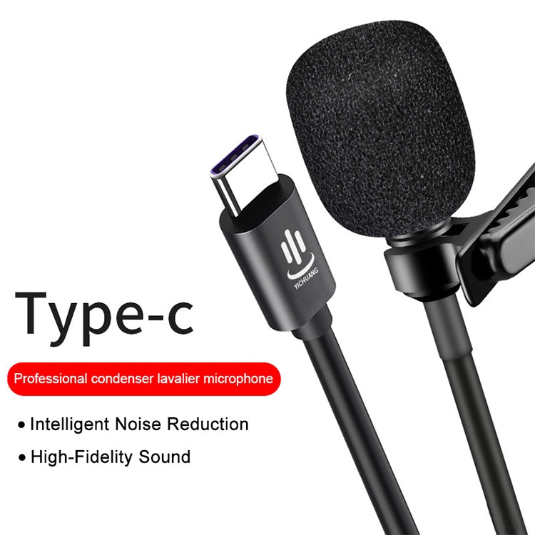 Microfono lavalier condensatore USB-C 1,5 m YC-LM10