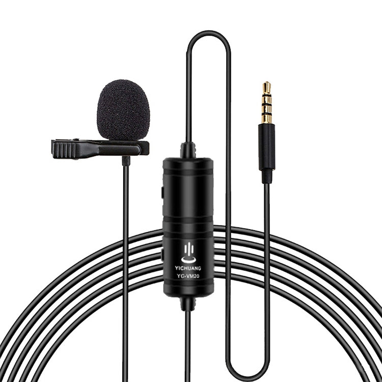 YICHUANG YC-VM20 Omnidirectional Lavalier Microphone for Video Recording with 3.5mm Port, Cable Length: 6m, YC-VM20