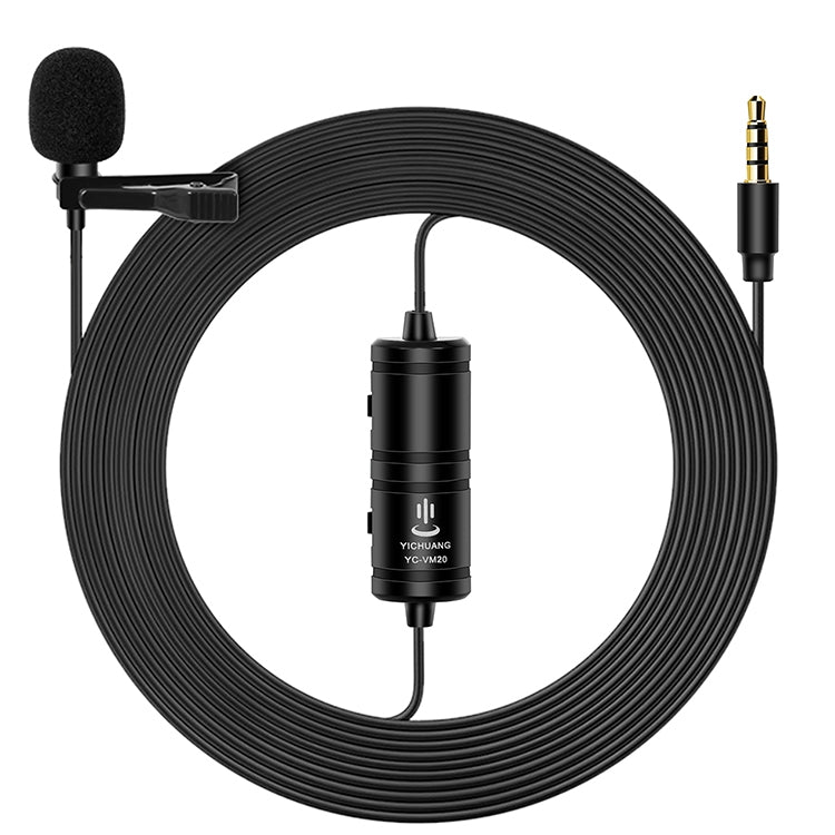 YICHUANG YC-VM20 Omnidirectional Lavalier Microphone for Video Recording with 3.5mm Port, Cable Length: 6m, YC-VM20