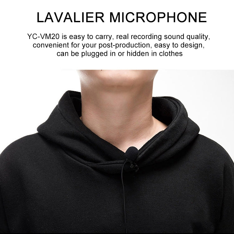 YICHUANG YC-VM20 Omnidirectional Lavalier Microphone for Video Recording with 3.5mm Port, Cable Length: 6m, YC-VM20