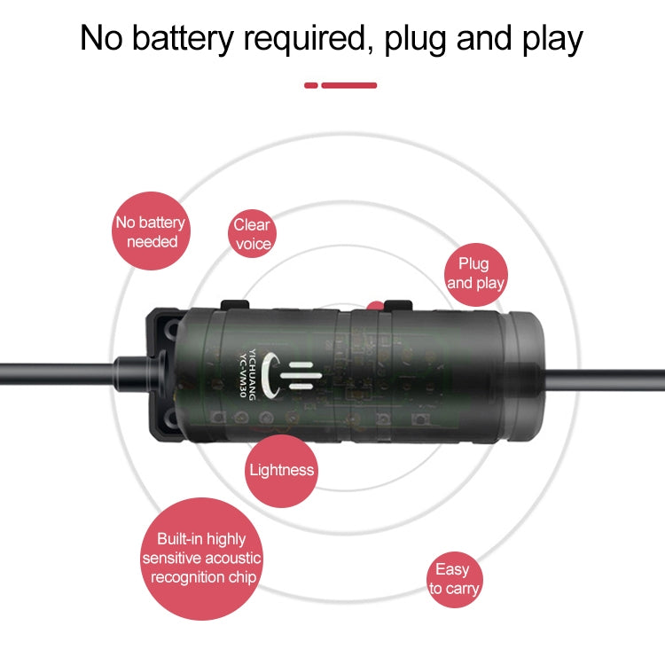 Microfono lavalier USB-C omnidirezionale 6 m YC-VM30