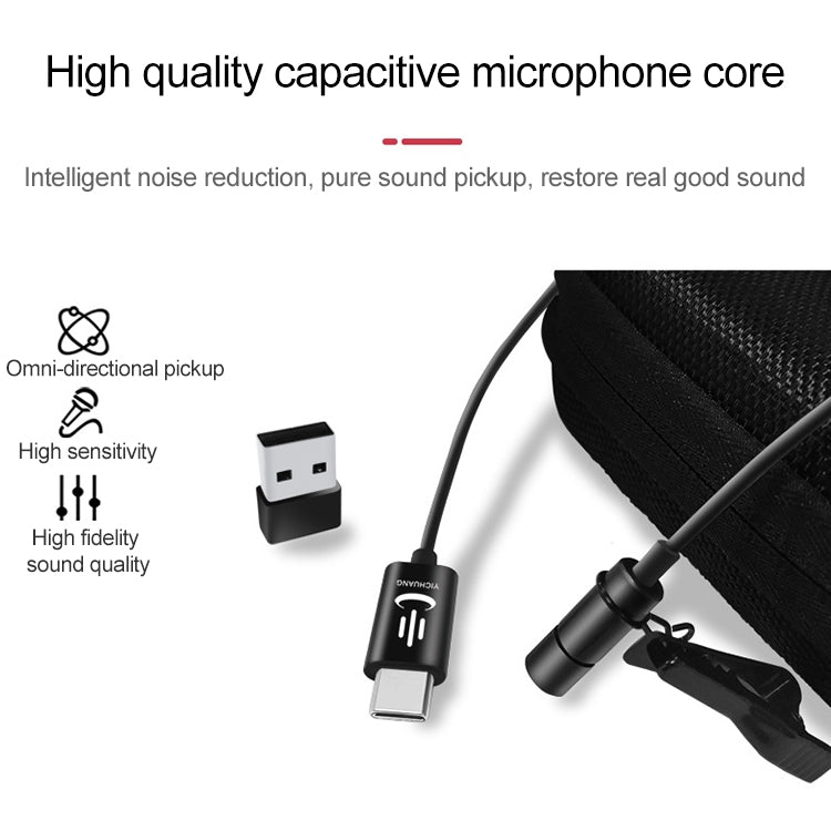 Microfono lavalier USB-C omnidirezionale 6 m YC-VM30