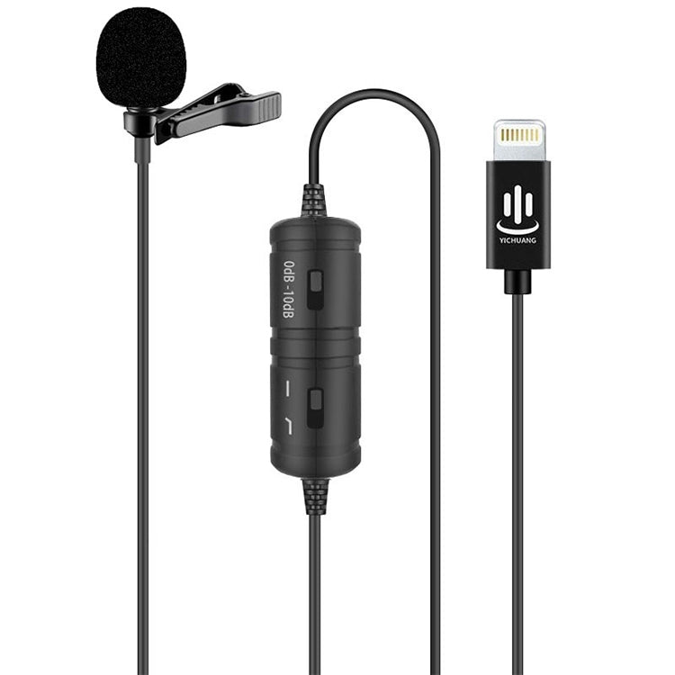 YICHUANG YC-VM40 Dual-mode Lavalier Recording Microphone with 8-pin Port, Cable Length: 6m, YC-VM40