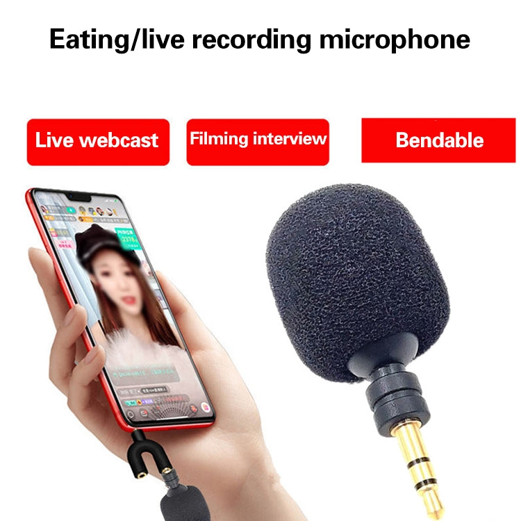 MK-5 3.5mm Gold Plated Mono Mini Bent Microphone for Cell Phone, Tablet and Laptop, Mono