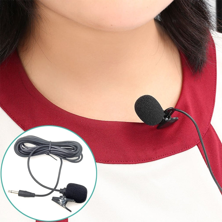 ZJ002MR 2.5mm Straight Mono Plug Car Sun Visor Wireless Interpreter Tour Guide Megaphone Wired Lavalier Microphone, Length: 3m, Mono 2.5mm