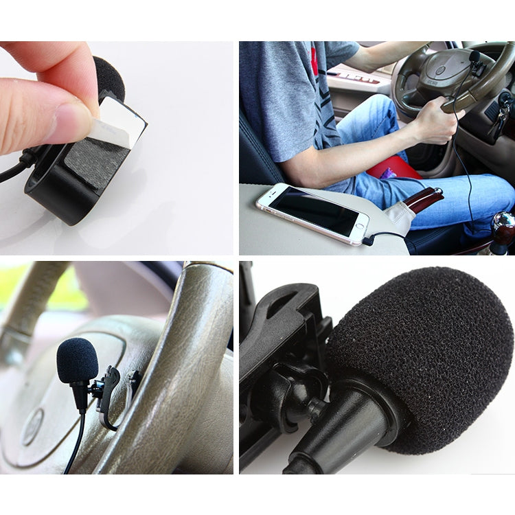 ZJ025MR Adhesive Clip-on Mono Lavalier Microphone for Car GPS / External Bluetooth Enabled DVD Audio Microphone, Cable Length: 3m, 90 Degree Elbow 2.5mm Jack, Elbow 2.5mm Jack Mono