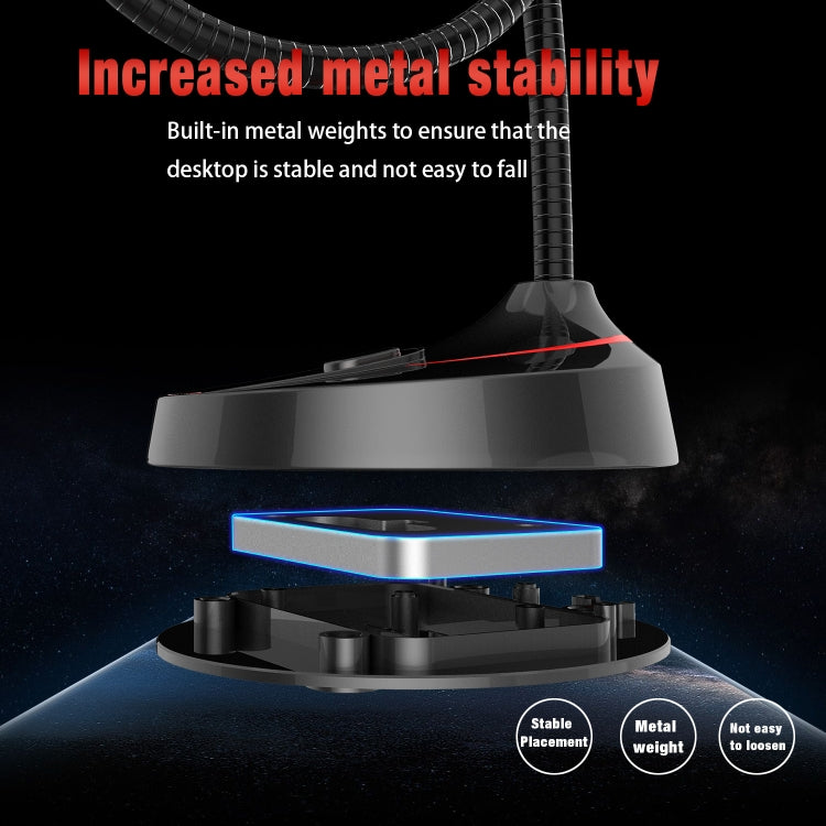 HXSJ F12 Microfono per computer USB pieghevole a 360 gradi senza unità, lunghezza cavo: 2,2 m
