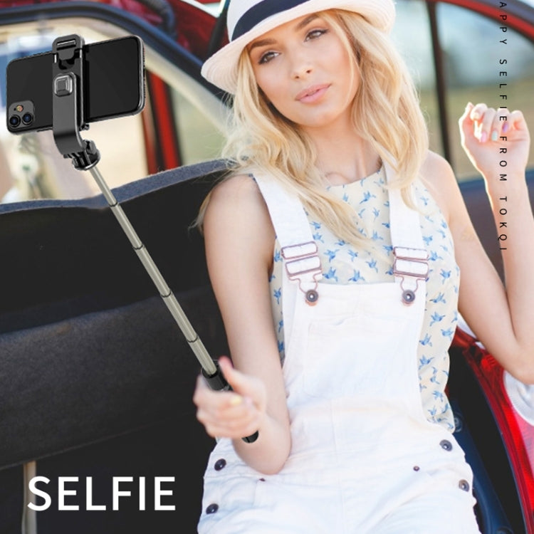 L03 Bastone selfie pieghevole con treppiede Bluetooth in lega di alluminio, L03 White, L03 Black