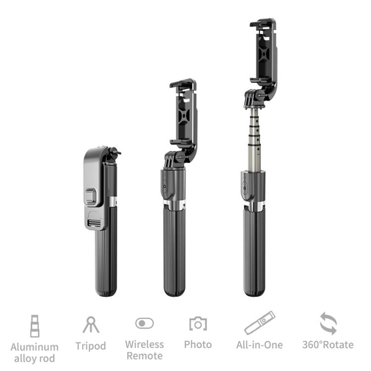 L03 Aluminum Alloy Bluetooth Tripod Foldable Selfie Stick, L03 White, L03 Black