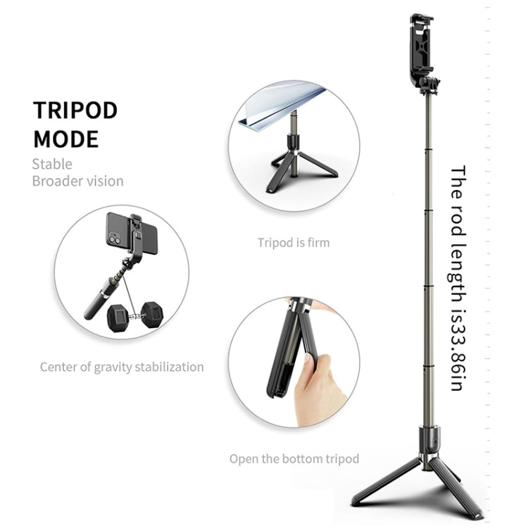 L03 Aluminum Alloy Bluetooth Tripod Foldable Selfie Stick, L03 White, L03 Black