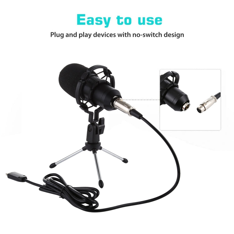Microfono a condensatore USB BM-700 con cappuccio antivento
