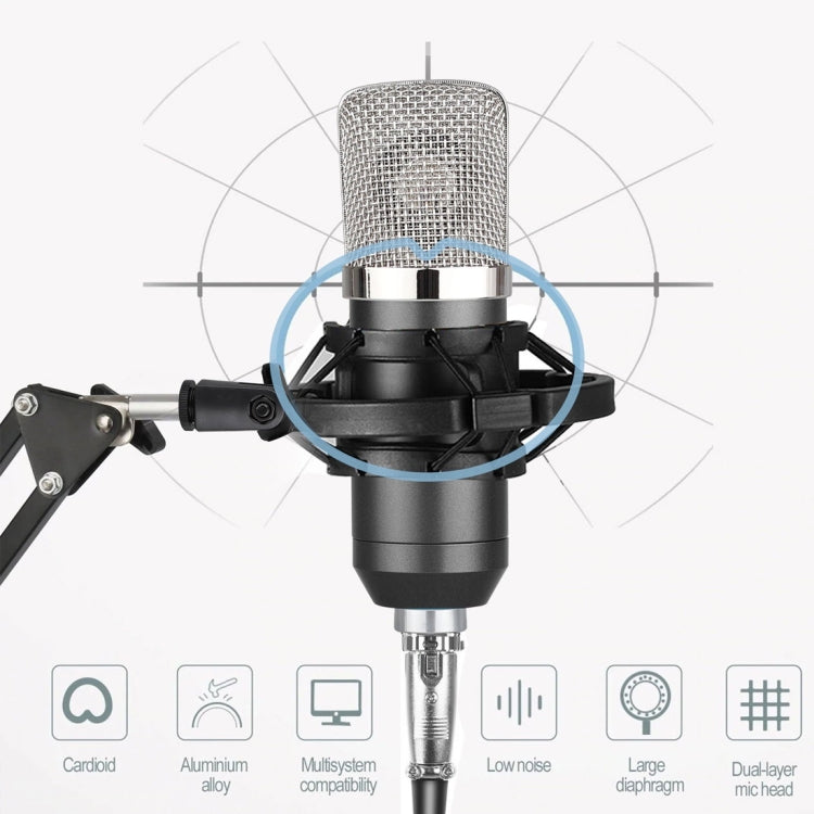 Microfono a condensatore USB BM-700 con cappuccio antivento