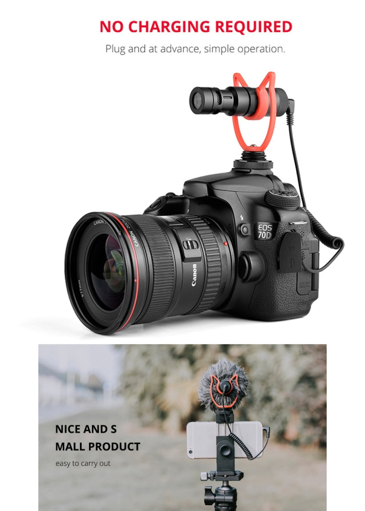 YELANGU MIC10 YLG9920A Microfono professionale per video shotgun a condensatore per interviste con cavo audio da 3,5 mm per videocamera DSLR e DV, Microphone