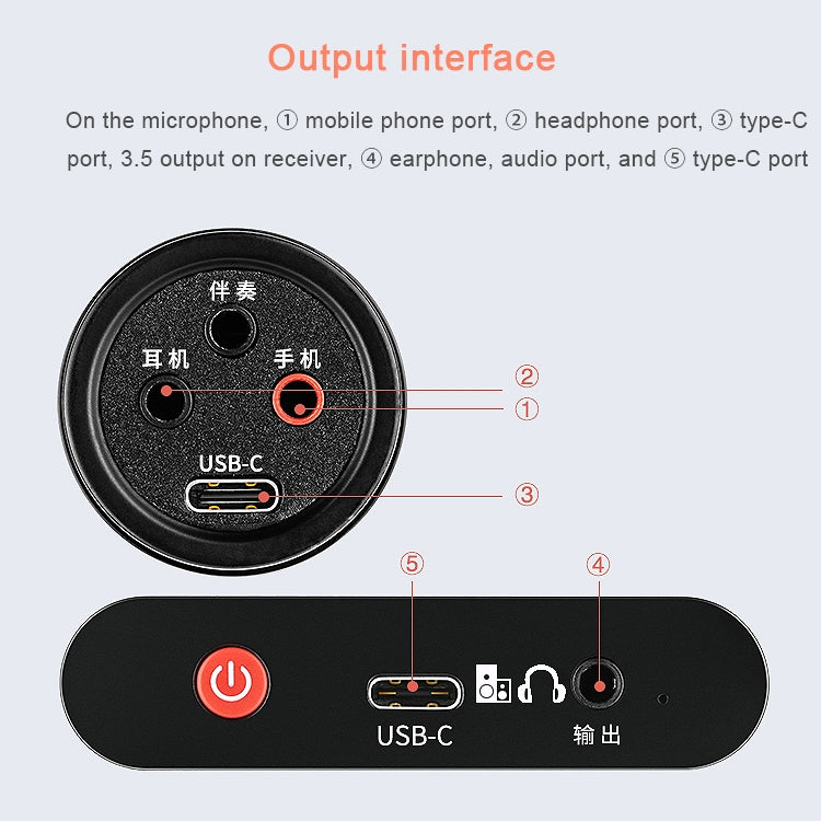 Original Lenovo UM20-U K Song Wireless Digital Microphone Live Recording Equipment with Wireless Receiver