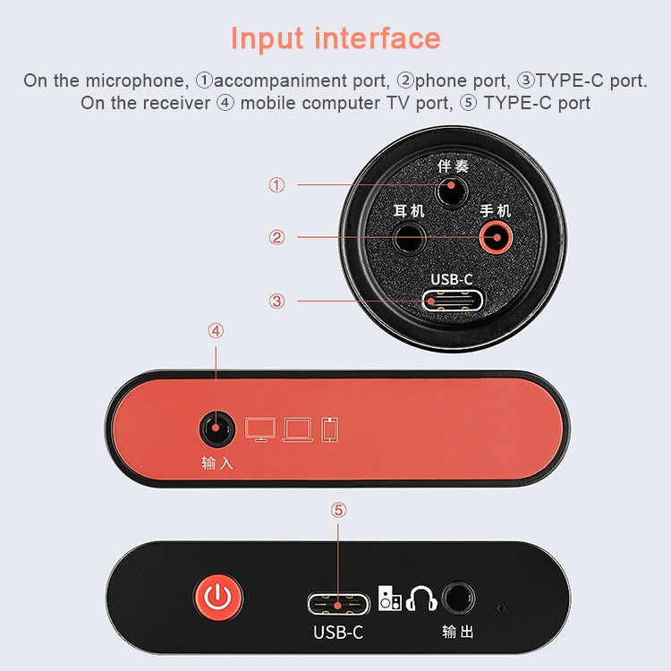 Attrezzatura per la registrazione dal vivo con microfono digitale wireless originale Lenovo UM20-U K Song con ricevitore wireless