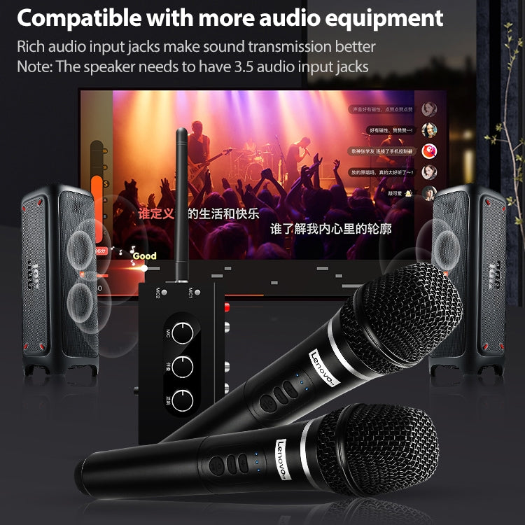 Microfono wireless doppio originale Lenovo TW01C TV K Song con set di schede audio