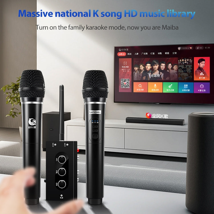 Microfono wireless doppio originale Lenovo TW01C TV K Song con set di schede audio