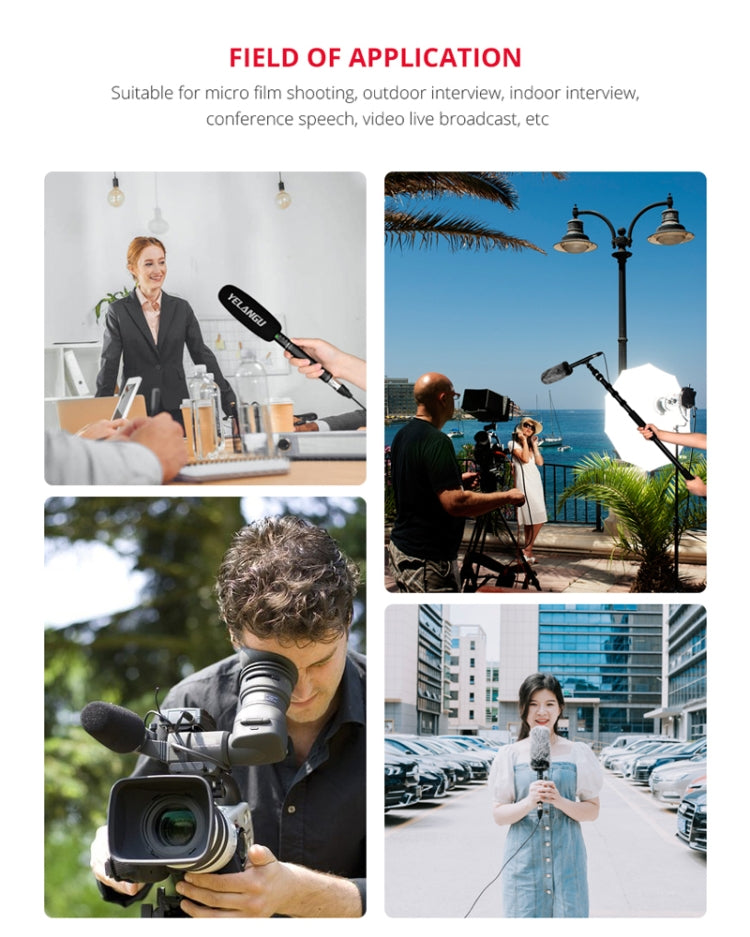 Microfono shotgun condensatore YELANGU per video