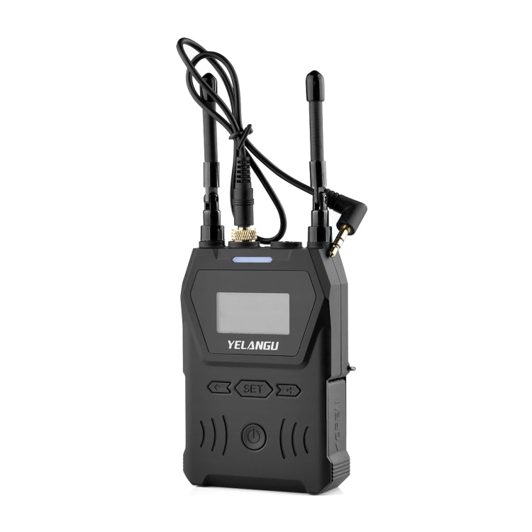 YELANGU YLG9929B MX4 Sistema microfonico wireless UHF a doppio canale 100CH con 2 trasmettitori e ricevitore per fotocamere DSLR e videocamere, YLG9929B