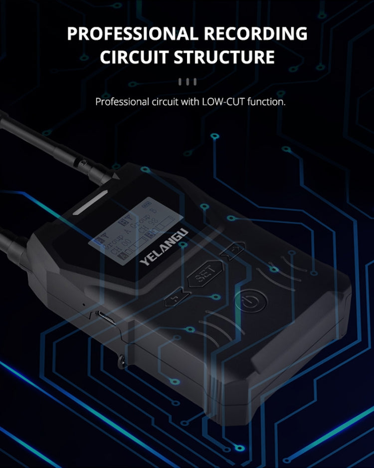 YELANGU YLG9929B MX4 100CH Dual Channel UHF Wireless Microphone System with 2 Transmitters and Receiver for DSLR Cameras and Camcorders, YLG9929B