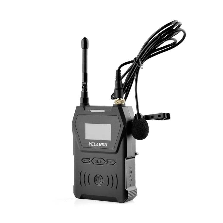 YELANGU YLG9929B MX4 Sistema microfonico wireless UHF a doppio canale 100CH con 2 trasmettitori e ricevitore per fotocamere DSLR e videocamere, YLG9929B