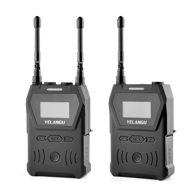 YELANGU YLG9929C MX4 Sistema microfonico wireless UHF a doppio canale 100CH con trasmettitore e ricevitore per fotocamere DSLR e videocamere, YLG9929C