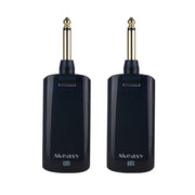 Measy AU688-U 20-Channel Wireless Guitar System Rechargeable Musical Instrument Transmitter Receiver, AU688-U Black