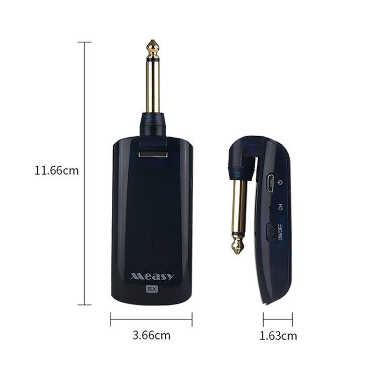 Measy AU688-U 20-Channel Wireless Guitar System Rechargeable Musical Instrument Transmitter Receiver, AU688-U Black