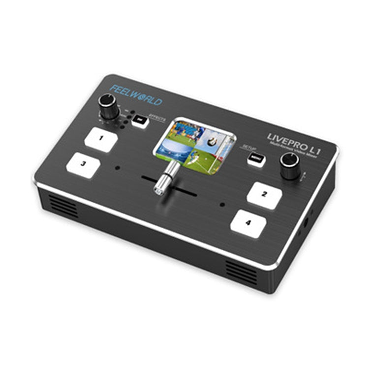 FEELWORLD LIVEPRO L1 Multi-camera Media Live Broadcast 4-Channel Live Production Switcher with 2.0 inch TFT Screen