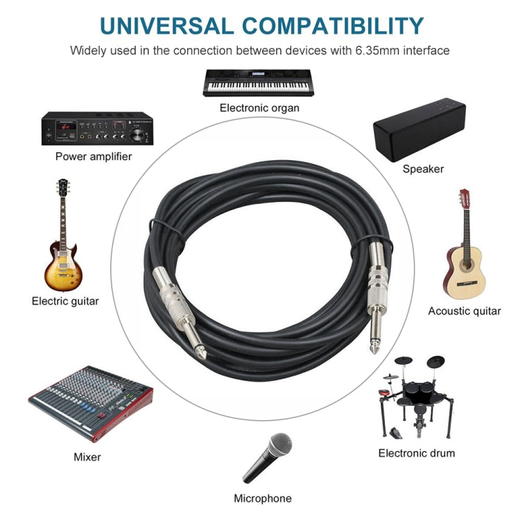 3m 1/4 inch (6.35mm) male-male shielded mono jack audio patch cable.