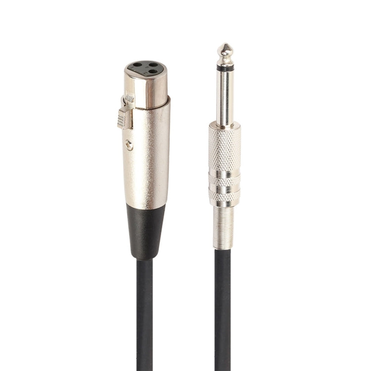 3m Shielded Mono Microphone Cable XLR 3-Pin Female to 6.35mm (1/4 inch), Length: 3m