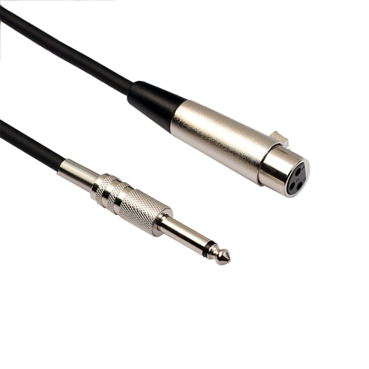 3m Shielded Mono Microphone Cable XLR 3-Pin Female to 6.35mm (1/4 inch), Length: 3m