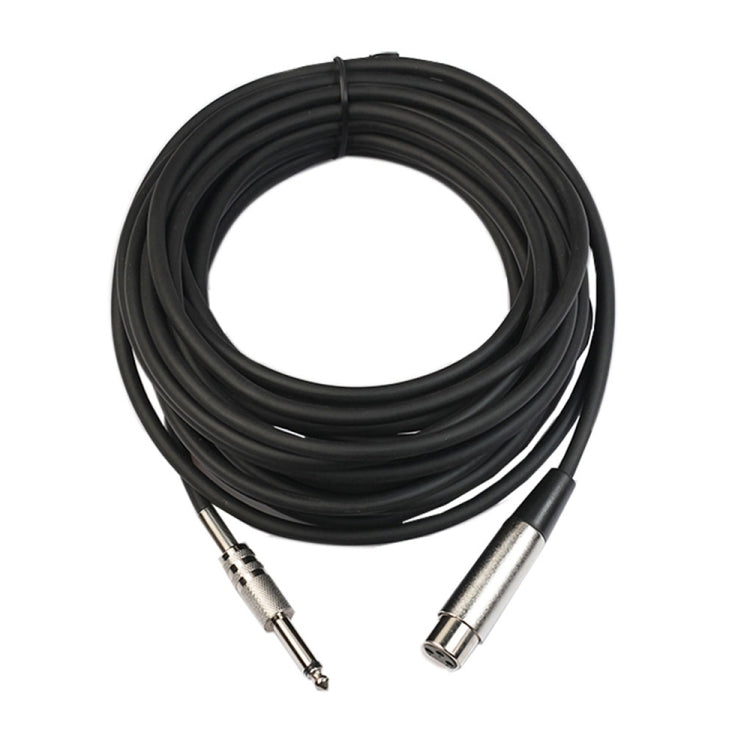 3m Shielded Mono Microphone Cable XLR 3-Pin Female to 6.35mm (1/4 inch), Length: 3m