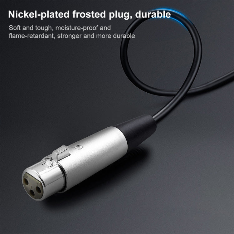 5m Shielded Mono Microphone Cable XLR 3-Pin Female to 6.35mm (1/4 inch), Length: 5m