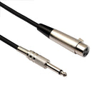Cavo microfonico mono XLR femmina a jack 6,35 mm 7,6 m
