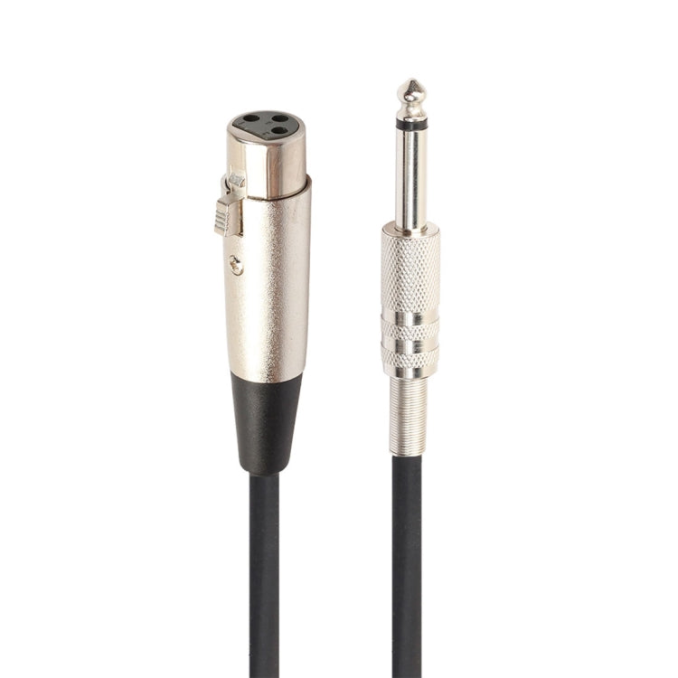 1.8m Shielded Mono Microphone Cable XLR 3-Pin Female to 6.35mm (1/4 inch), Length: 1.8m