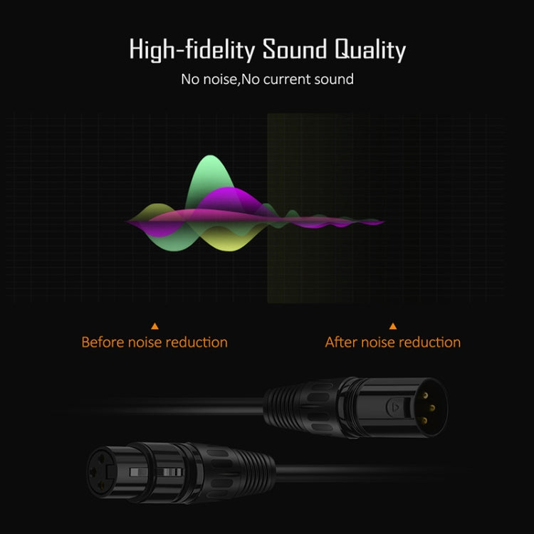 Cavo audio per microfono schermato MIC da 5 m a 3 pin XLR maschio a XLR femmina, Length: 5m