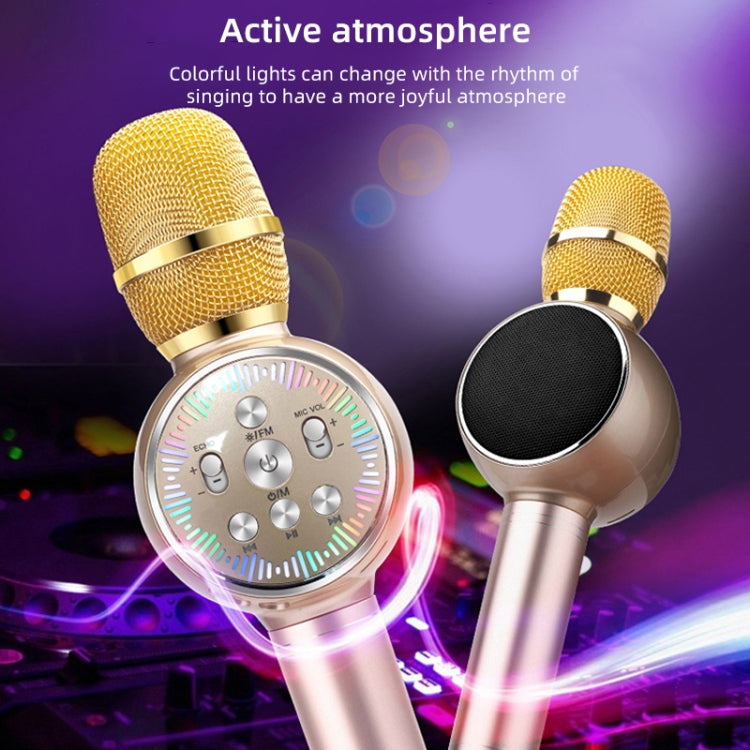 K2 Bluetooth 5.0 Karaoke Microfono wireless Bluetooth con luci colorate dal vivo