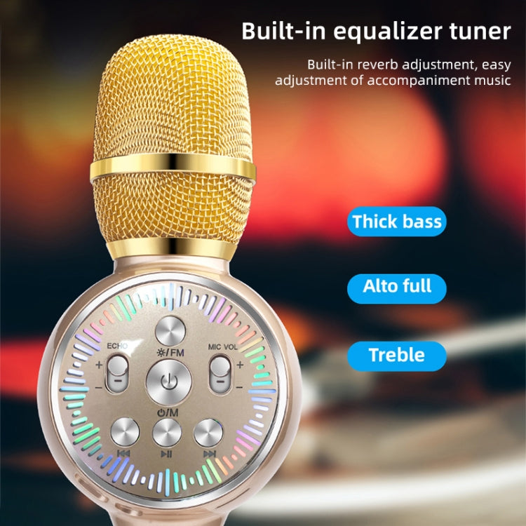 K2 Bluetooth 5.0 Karaoke Microfono wireless Bluetooth con luci colorate dal vivo