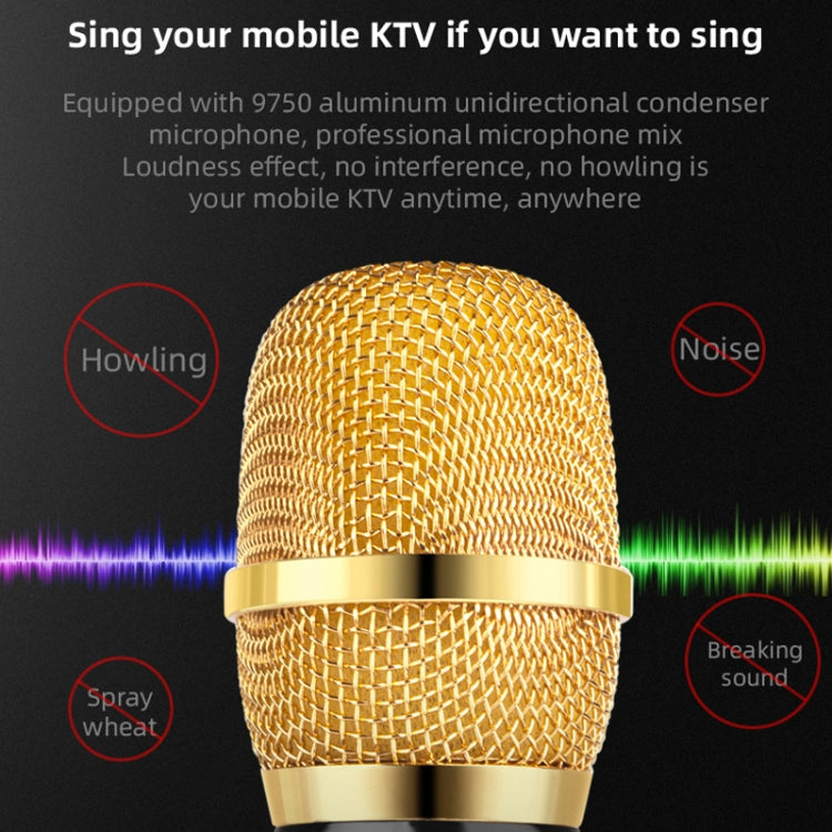 K3 Bluetooth 5.0 Karaoke Microfono a condensatore Bluetooth wireless con audio stereo dal vivo