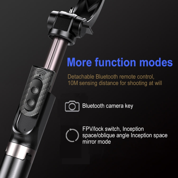 Stabilizzatore cardanico portatile H202 pieghevole 3 in 1 supporto per treppiede per selfie stick remoto Bluetooth per smartphone, controllo a doppio tasto, H202 Dual-Key Control