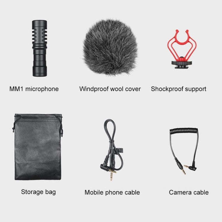 MM1 Live Recording Interview Condenser Microphone with Intelligent Noise Reduction for Cell Phone/SLR Camera/Camcorder, MM1