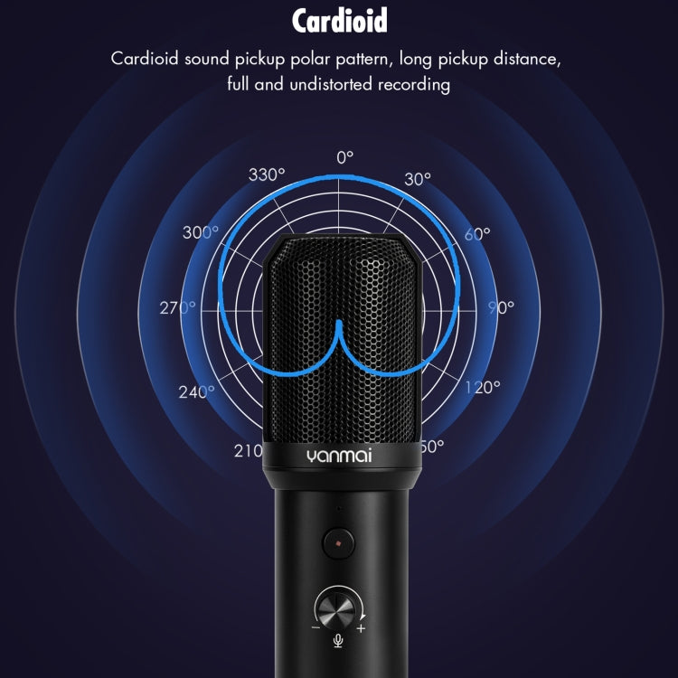 Microfono USB Yanmai Q10B con staffa e LED