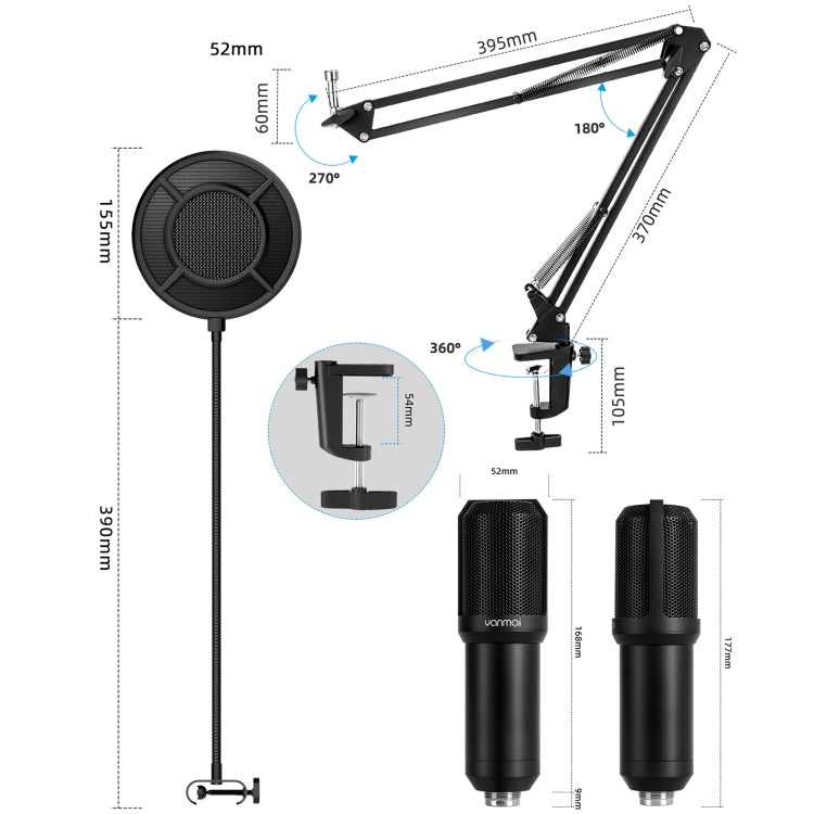 Kit microfono di registrazione Yanmai Q10 da 3,5 mm, Q10