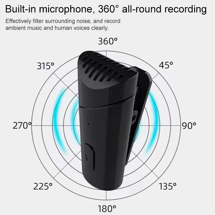 Microfono wireless portatile 2,4 GHz con clip 8 pin