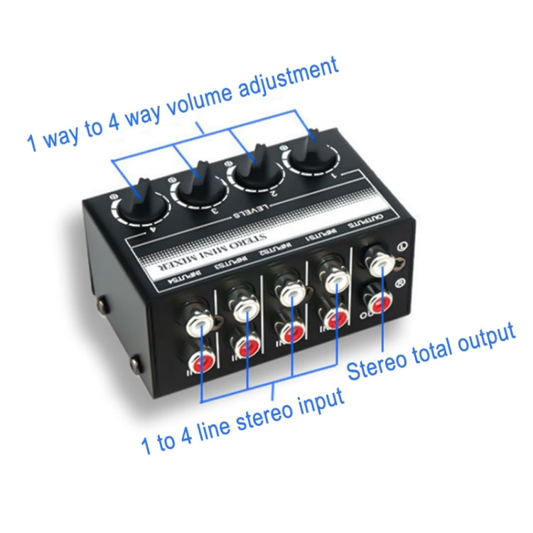 Mixer audio stereo passivo 4 canali CX400