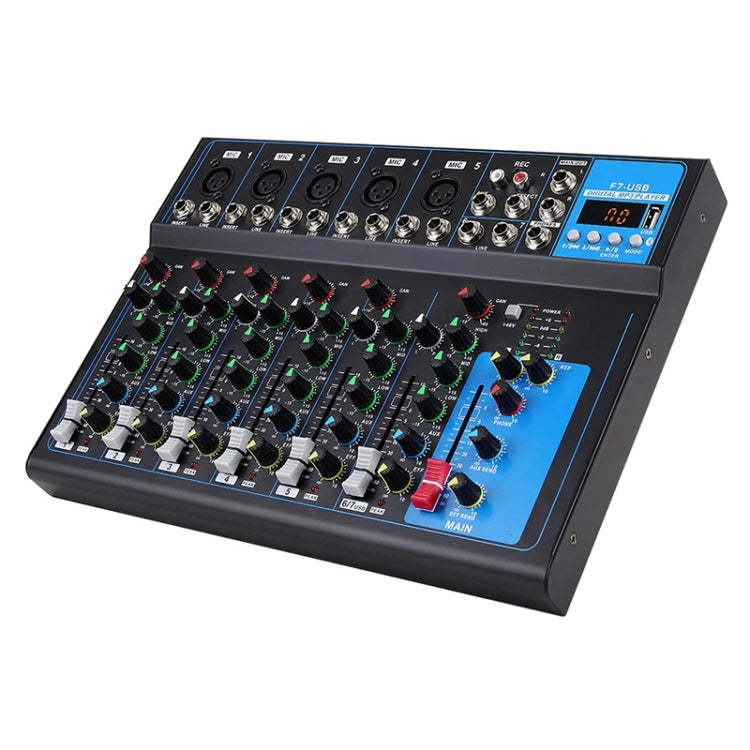 F7 Home Mixer 7-Channel USB Bluetooth Reverb, US Plug, F7 US Plug