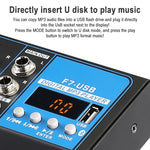 Mixer audio USB Bluetooth 7 canali con riverbero F7