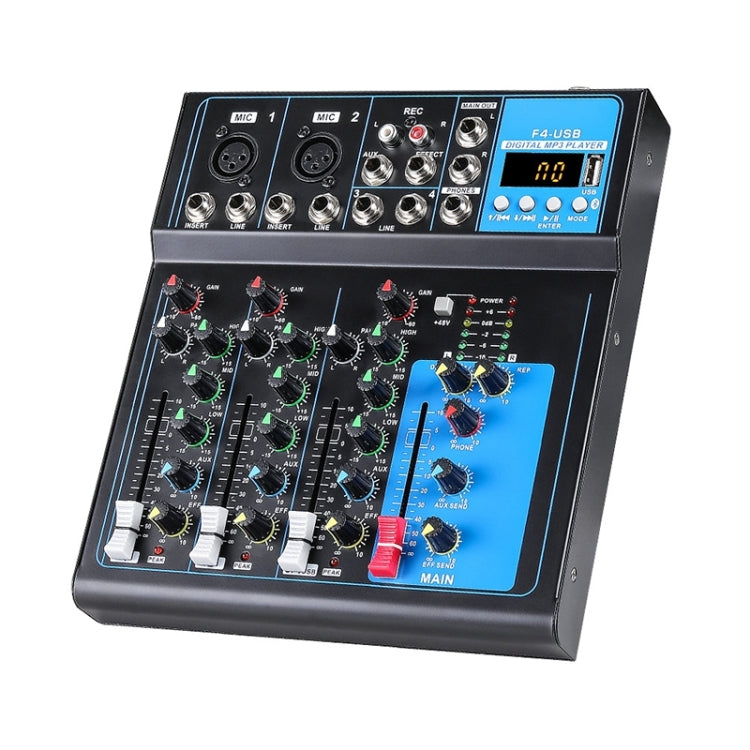 F4 Home Mixer 4-Channel USB Bluetooth Reverb, US Plug, F4 US Plug