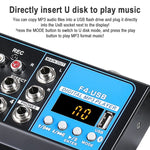 Mixer audio USB Bluetooth 4 canali con riverbero F4